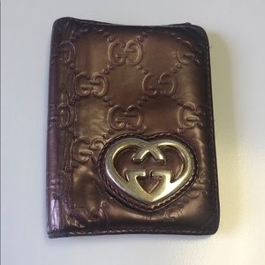 Authentic Gucci GG pink purse wallet card holder.